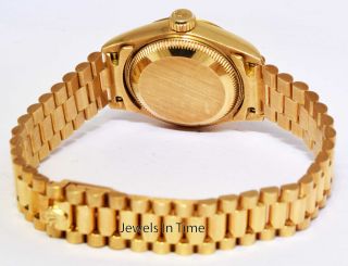 Rolex Datejust President 18k Gold Diamond Dial Ladies Watch Box/Papers W 69178 6