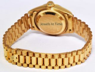 Rolex Datejust President 18k Gold Diamond Dial Ladies Watch Box/Papers W 69178 7