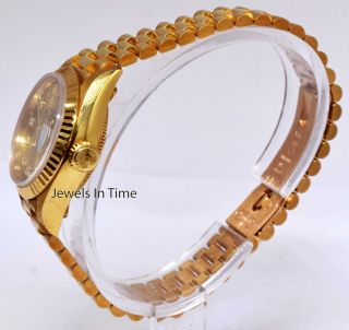 Rolex Datejust President 18k Gold Diamond Dial Ladies Watch Box/Papers W 69178 8