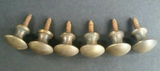 6 Solid Brass Stacking Barrister Bookcase 5/8 " Round Knobs Pulls Handles K2