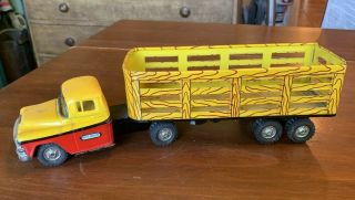 Vintage Line Mar Toys Japan Stake Truck,  Friction Drive
