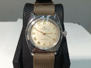 1931 Rolex Ref.  2940 Oyster Perpetual Bubbleback S/s Roman Dial Needs Service