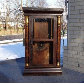 Seth Thomas Weight Empire Half Columns Shelf Mantle Clock Case Parts Restore