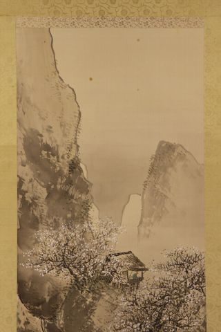 JAPANESE HANGING SCROLL ART Painting Sansui Landscape Asian antique E7432 4