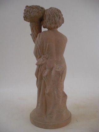 12” Terra Cotta - Cherub Putti Candlestick Figurine French Grand Tour Style 1of2 4