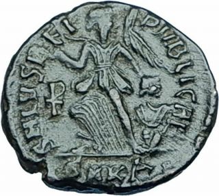 Theodosius I The Great 388ad Authentic Ancient Roman Coin Victory Angel I65944