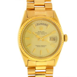 Rolex 1803 Day - Date President Non Quick - Set AM Bracelet 18k Yellow Gold Watch 2
