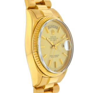 Rolex 1803 Day - Date President Non Quick - Set AM Bracelet 18k Yellow Gold Watch 3