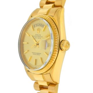 Rolex 1803 Day - Date President Non Quick - Set AM Bracelet 18k Yellow Gold Watch 4