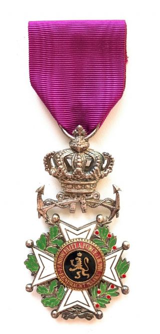 Belgium Silver Marked Knight Of The Order Of Leopold Maritime Version