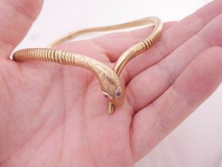 9ct Gold Ruby Eyed Novelty Snake Necklace 30 Grams