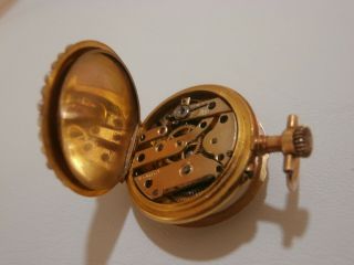 Antique 18ct gold pocket watch French Jaeger Lecoulture diamond & seed pearl 10