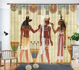 Ethnic Tribe Ancient Egyptian Theme 3D Window Curtains Blockout Drapes Fabric 3
