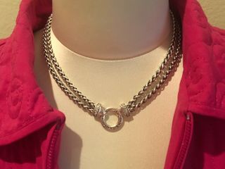David Yurman Double Wheat Diamond Chain Necklace