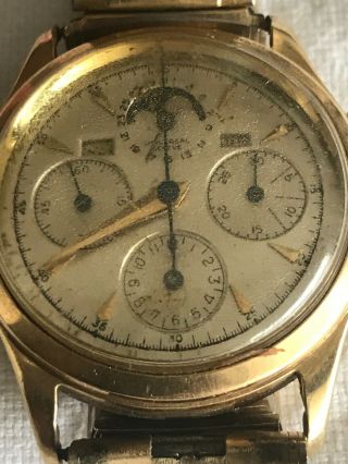 Vintage Universal Geneve Chronograph Wristwatch FOR PARTS/REPAIR 2