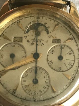 Vintage Universal Geneve Chronograph Wristwatch FOR PARTS/REPAIR 5