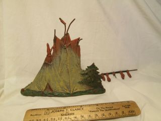 Vtg Elastolin Composition Indian Tee Pee Silouette & Hanging Meat? nr 2