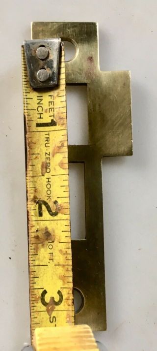 3 - 1/2” Antique “brass” French Door Mortise Lock Striker Strike Plate Keeper Jamb