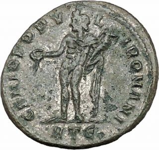 Galerius As Caesar 296ad Large Silvered Ancient Roman Coin Genius Cult I40929