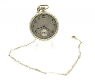 Art Deco Elgin Model 3 12s 15 Jewel Pocket Watch With Fob Circa 1927 Nr 5611 - 5