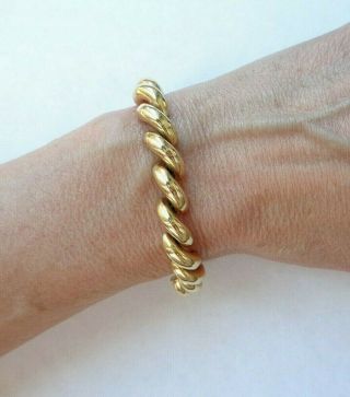 Vintage B & M San Marco Solid 14k Yellow Gold 7.  25 " Bracelet 16g Not Scrap Nr