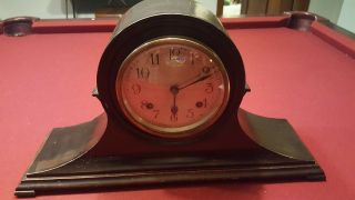 Vintage Haven Tambour 8 Day Mantle Clock 1920 - 1930,  53 Wood Case