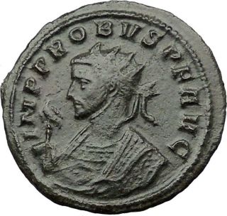 Probus W Scepter Surmounted By Eagle 280ad Ancient Roman Coin Pax Rare I31401