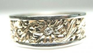 Antique Art Deco Wedding Eternity Band 14k Rose White Gold Ring Sz 7.  25 Egl Usa