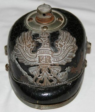 Wwi German Leather Spike Helmet,  Pickelhaube Or Restoration