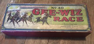 Vintage Gee - Wiz Horse Race Game Sandy Andy 1920’s Gambling Game Tin Antique 7