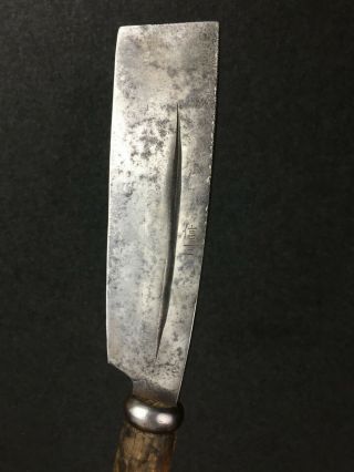 Japanese Vintage Knife Forged Steel Tool Blade Signed By Maker Holster Garden Nr
