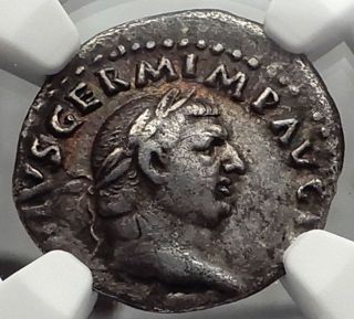 Vitellius 69ad Authentic Ancient Silver Roman Denarius Coin Rome Ngc Vf I58227