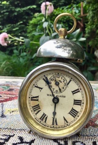 Waterbury Miniature Antique Top Bell Wasp Alarm Clock Patented Jan 1901 Running