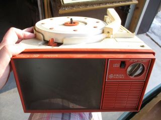 Vintage 1960’s General Electric Show N Tell Phono Viewer Record Player 7 Records