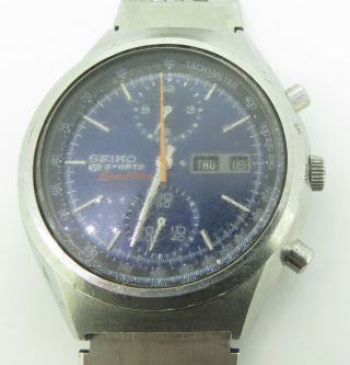 Rare Vintage Seiko 6138 8010 Steel Mens Speed Timer Chronograph Watch $1 No Res