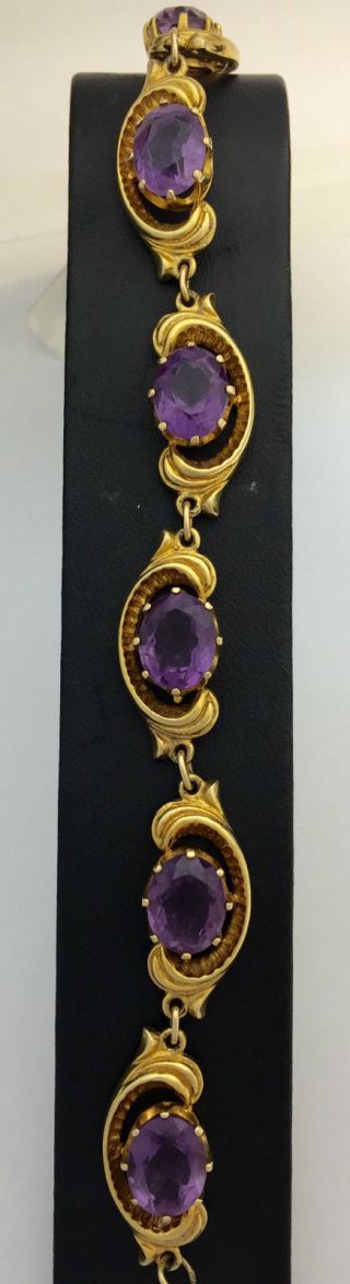 A Wonderful 21ct Amethyst Gold Bracelet Circa 1800’s