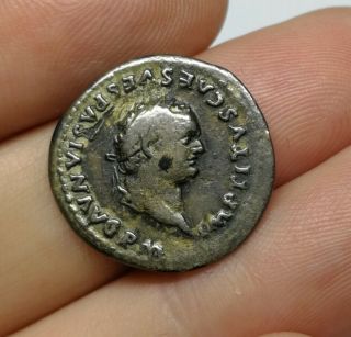 Scarce Ancient Roman Imperial Titus 80 Ad Silver Denarius Coin Dolphin & Anchor