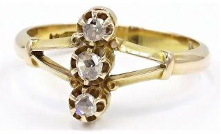 - Vintage Handmade 15ct Yellow Gold Diamond Ring - C1900 - Val = $1,  600
