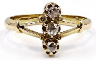 - Vintage HANDMADE 15ct Yellow Gold Diamond Ring - c1900 - VAL = $1,  600 2