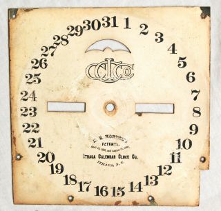 Ithaca Clock Co.  No.  4 Office Calendar Wall Clock Lower Dial Only @ 1875 Good