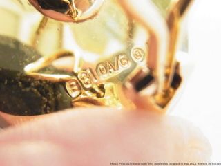 Asch Grossbardt 14k Gold Mosaic Earrings MOP Onyx Inlay Dome Omega Backs 12.  5gr 7