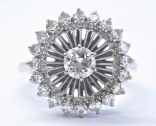 Jabel Vintage Old European Cut Diamond White Gold Ring.  75ct 18kt