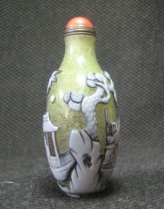 Special Chinese Glass Carve By Boat Design Snuff Bottle/////。。 4