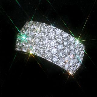 1ct 100 Natural Diamond Pt900 Platinum Cocktail Cluster Ring Effect 3ct Rpt2 - 7