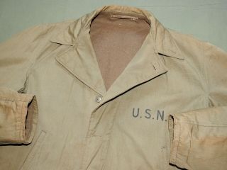 Us Navy Ww2 Corpsman Seabees N - 4 Field Jacket Vtg Usn Size 42 Combat Coat Rare