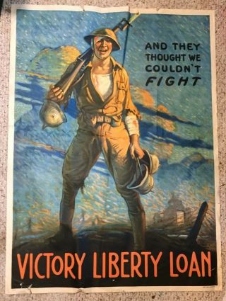 Vintage Poster Wwi - Victory Liberty Loan 1917 - 41 X 30 Full Sheet A