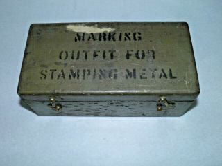 Antique Ww1 U.  S.  Army Field Metal Stamping Dog Tag Mess Kit Punch Set