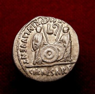 Augustus Emperor And 2 Caesars Lucius & Gaius Rare Ancient Roman Silver Coin