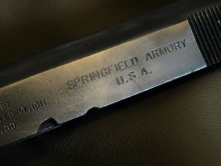 Orig.  WWI Springfield Armory Colt 1911 slide 1st contract 73,  XXX SN pre 1911A1 4