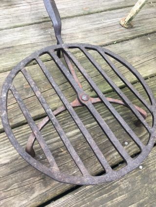 Antique Cast Iron Fireplace Round Footed Grate Spinning Rotating Moving Trivet